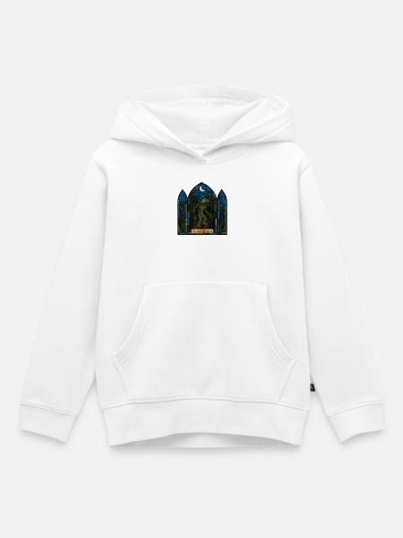Mondbeschienener Froschmann im Buntglas - Kinder Premium Organic Hoodie - Weiß