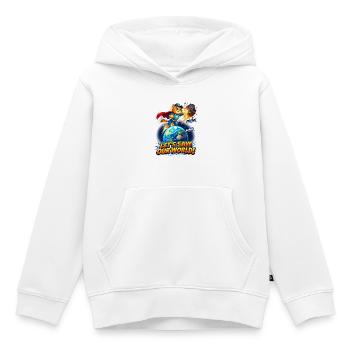 Superhelden-Kätzchen rettet die Erde - Kinder Premium Organic Hoodie - Weiß - Vorne - AI Model Kid Female (0cm)