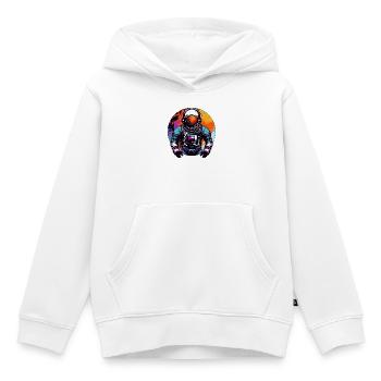 Astronaut im Weltall Bunt - Kinder Premium Organic Hoodie - Weiß - Vorne - AI Model Kid Female (0cm)