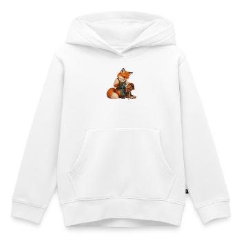 Fuchs näht eine Schuhsohle - Kinder Premium Organic Hoodie - Weiß - Vorne - AI Model Kid Female (0cm)