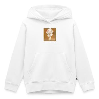 Eichenblatt - Botanisch / Stencil Quadrat Rahmen - Kinder Premium Organic Hoodie - Weiß - Vorne - AI Model Kid Female (0cm)