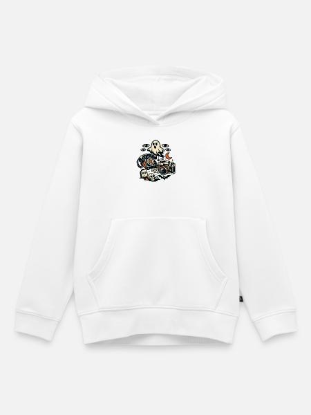 Geisterretrokamera Collage - Kinder Premium Organic Hoodie - Weiß