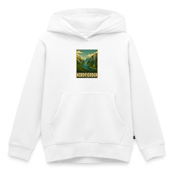 Nordfjorden Fjord Norwegen - Kinder Premium Organic Hoodie - Weiß - Vorne - AI Model Kid Female (0cm)
