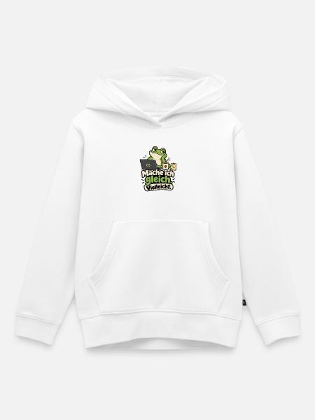 Frosch Prokrastination - Kinder Premium Organic Hoodie - Weiß