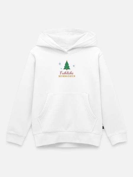 Fröhliche Weihnachten – Tannenbaum - Kinder Premium Organic Hoodie - Weiß