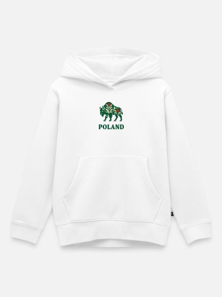 Polnische Bison-Volkskunst Polen Souvenir - Kinder Premium Organic Hoodie - Weiß