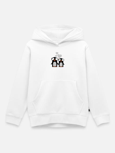 penguins fallen in love - pinguine - Kinder Premium Organic Hoodie - Weiß