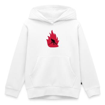 Unihockey Feuer - Kinder Premium Organic Hoodie - Weiß - Vorne - AI Model Kid Female (0cm)