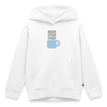 Das Leben ist wie Tee - Kinder Premium Organic Hoodie - Weiß - Vorne - AI Model Kid Female (0cm)