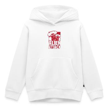 Invasion extraterrestre design - Sweat Premium à capuche enfant bio - blanc - Devant - AI Model Kid Female (0cm)