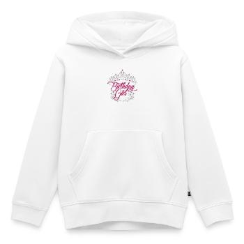 Écriture de tiare de la fille d’anniversaire - Sweat Premium à capuche enfant bio - blanc - Devant - AI Model Kid Female (0cm)
