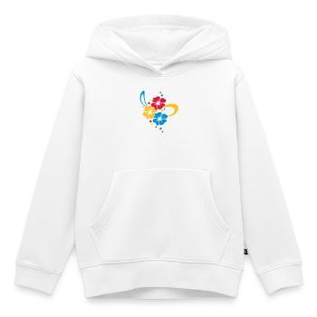 Bouquet de fleurs avec ruban - Sweat Premium à capuche enfant bio - blanc - Devant - AI Model Kid Female (0cm)