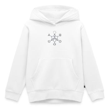 Merkaba und die Platonischen Körper, Heilige Geometrie - Kinder Premium Organic Hoodie - Weiß - Vorne - AI Model Kid Female (0cm)