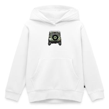 Défenseur - Arrière - Sweat Premium à capuche enfant bio - blanc - Devant - AI Model Kid Female (0cm)