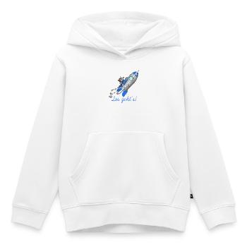 Cadeau de démarrage - Sweat Premium à capuche enfant bio - blanc - Devant - AI Model Kid Female (0cm)