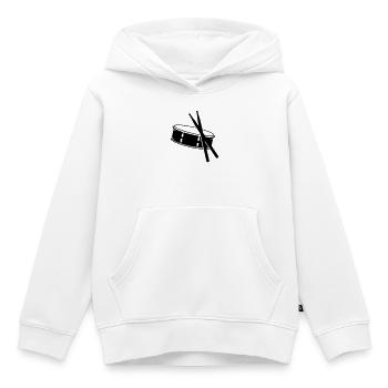 Trommel und Sticks - Kinder Premium Organic Hoodie - Weiß - Vorne - AI Model Kid Female (0cm)