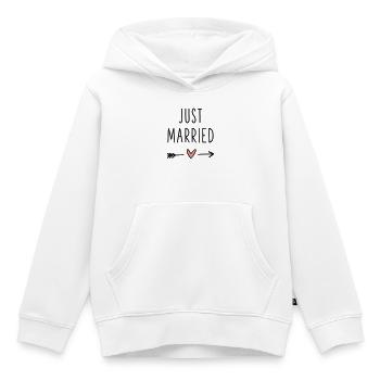 Coeur juste marié flèche amour lune de miel - Sweat Premium à capuche enfant bio - blanc - Devant - AI Model Kid Female (0cm)