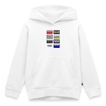 music cassettes - Kids Premium Organic Hoodie - white - Front - AI Model Kid Female (0cm)