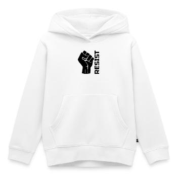 Resist with fist - in black - Sweat Premium à capuche enfant bio - blanc - Devant - AI Model Kid Female (0cm)