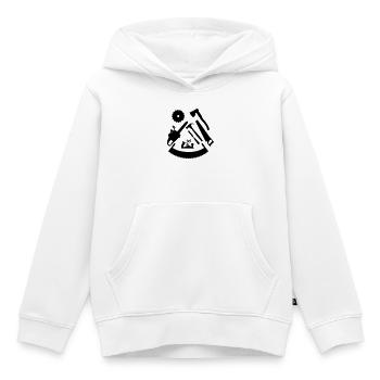 Outil en bois - Sweat Premium à capuche enfant bio - blanc - Devant - AI Model Kid Female (0cm)
