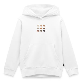 Neuf cœurs terreux - Sweat Premium à capuche enfant bio - blanc - Devant - AI Model Kid Female (0cm)