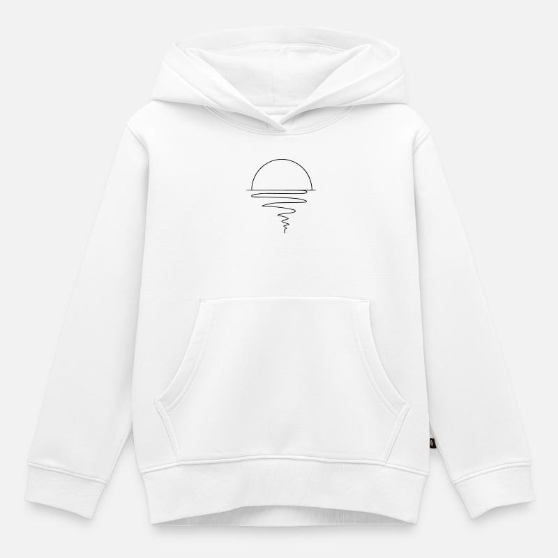 Coucher de soleil - Sweat Premium à capuche enfant bio - blanc