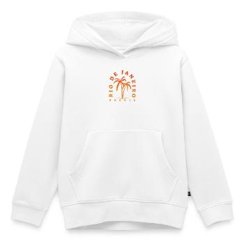 | rio de Janeiro Brésil | Palmier - Sweat Premium à capuche enfant bio - blanc - Devant - AI Model Kid Female (0cm)