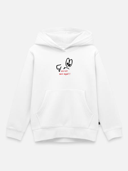 es ist mir egal, comic - Kinder Premium Organic Hoodie - Weiß