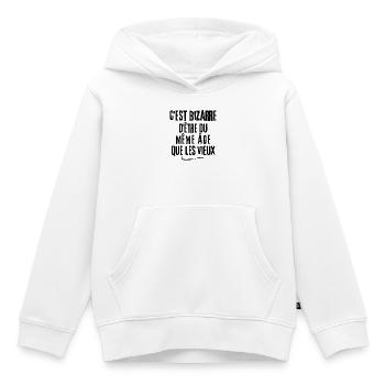 vieux, sénior, personne âgée - Sweat Premium à capuche enfant bio - blanc - Devant - AI Model Kid Female (0cm)