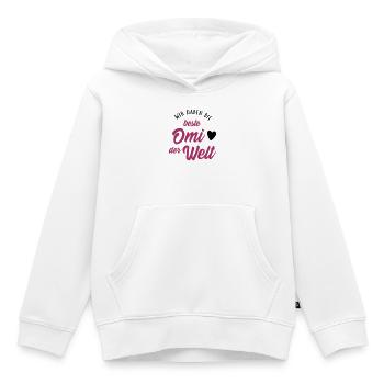Wir haben die beste Omi der Welt - Kinder Premium Organic Hoodie - Weiß - Vorne - AI Model Kid Female (0cm)