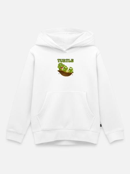 Verspielte Schildkröte in fröhlichem Panzer - Kinder Premium Organic Hoodie - Weiß