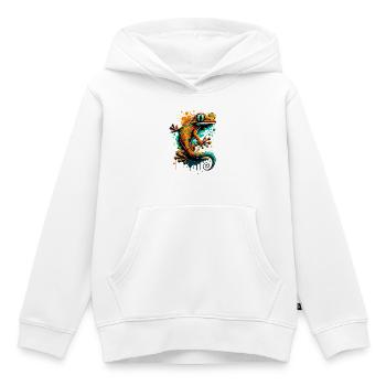 Echse Farbenfroh - Gecko Salamander Eidechse - Kinder Premium Organic Hoodie - Weiß - Vorne - AI Model Kid Female (0cm)