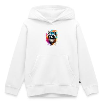 Raccoon Colorful - Raccoon Raccoon - Kids Premium Organic Hoodie - white - Front - AI Model Kid Female (0cm)