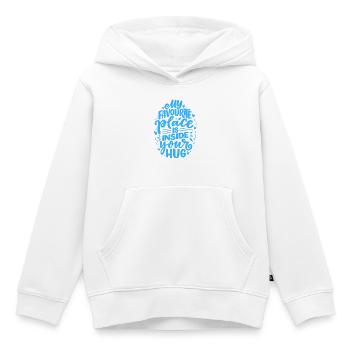 Mein Lieblingsplatz ist in deiner Umarmung - Kinder Premium Organic Hoodie - Weiß - Vorne - AI Model Kid Female (0cm)