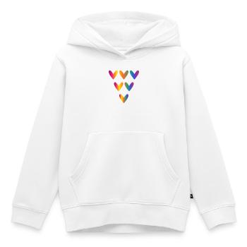 HERZ. HERZ. VALENTINSTAG. LIEBE. LIEBE. PAAR. - Kinder Premium Organic Hoodie - Weiß - Vorne - AI Model Kid Female (0cm)
