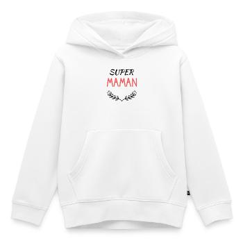 MAMIE - Sweat Premium à capuche enfant bio - blanc - Devant - AI Model Kid Female (0cm)