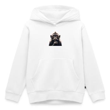 A Silent Monkey - Kids Premium Organic Hoodie - white - Front - AI Model Kid Female (0cm)