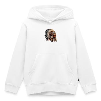 Amerikanisch Indianer Amerikanische Rote Haut - Kinder Premium Organic Hoodie - Weiß - Vorne - AI Model Kid Female (0cm)