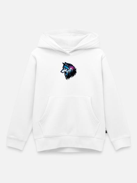 Wolf - Kinder Premium Organic Hoodie - Weiß
