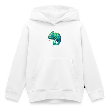 Caméléon - Sweat Premium à capuche enfant bio - blanc - Devant - AI Model Kid Female (0cm)