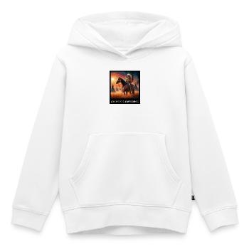 Art amérindien - Sweat Premium à capuche enfant bio - blanc - Devant - AI Model Kid Female (0cm)