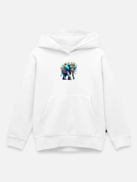 Elefant - Kinder Premium Organic Hoodie - Weiß