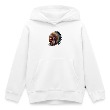 Amerikanischer Indianer Amerikanische Rote Haut - Kinder Premium Organic Hoodie - Weiß - Vorne - AI Model Kid Female (0cm)
