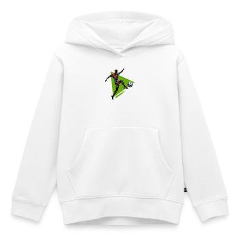 dynamischer Fußballspieler spielt Fußball - Kinder Premium Organic Hoodie - Weiß - Vorne - AI Model Kid Female (0cm)