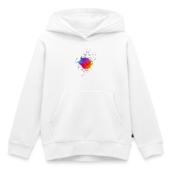 Éclaboussures de peinture colorées - Peinture à l’aquarelle dégradée - Sweat Premium à capuche enfant bio - blanc - Devant - AI Model Kid Female (0cm)