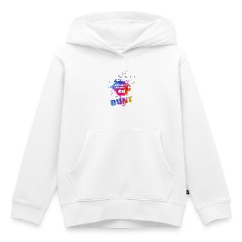 Jetzt wird´s mir aber zu bunt - bunter Farbklecks  - Kinder Premium Organic Hoodie - Weiß - Vorne - AI Model Kid Female (0cm)