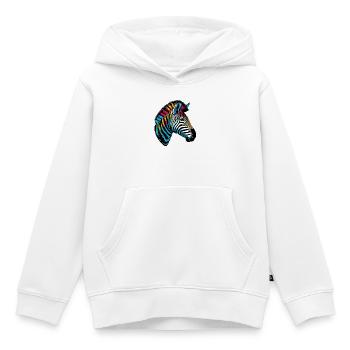 Zèbre - Sweat Premium à capuche enfant bio - blanc - Devant - AI Model Kid Female (0cm)