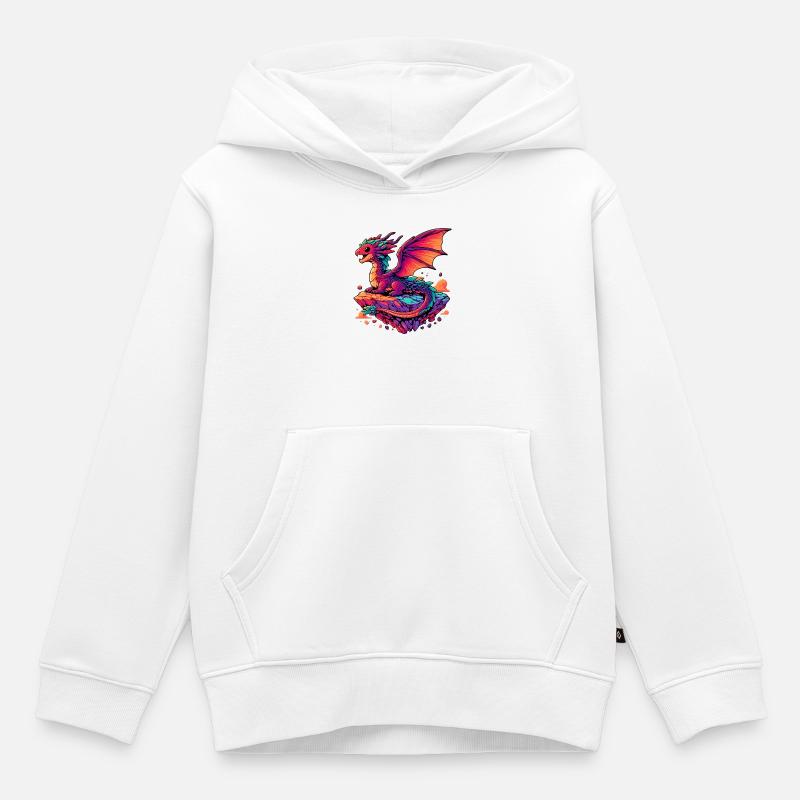 Drache - Kinder Premium Organic Hoodie - Weiß