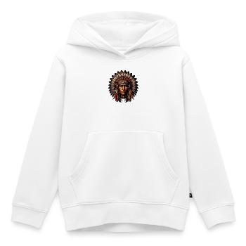 Amérindien Américain - Sweat Premium à capuche enfant bio - blanc - Devant - AI Model Kid Female (0cm)
