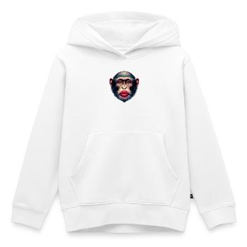 Monkey Kiss - Kids Premium Organic Hoodie - white - Front - AI Model Kid Female (0cm)